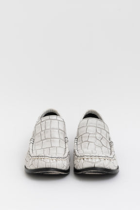 Croc-Embossed Loafers