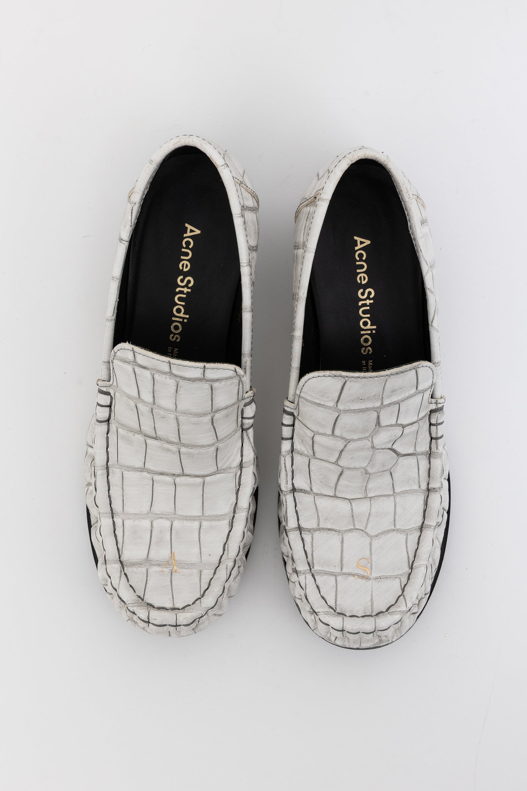 Croc-Embossed Loafers