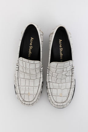 Croc-Embossed Loafers