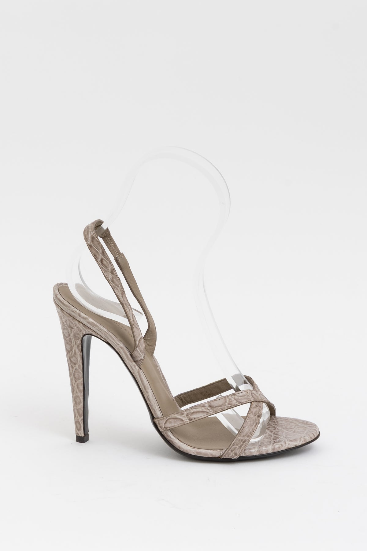 Croc-Embossed Sandals