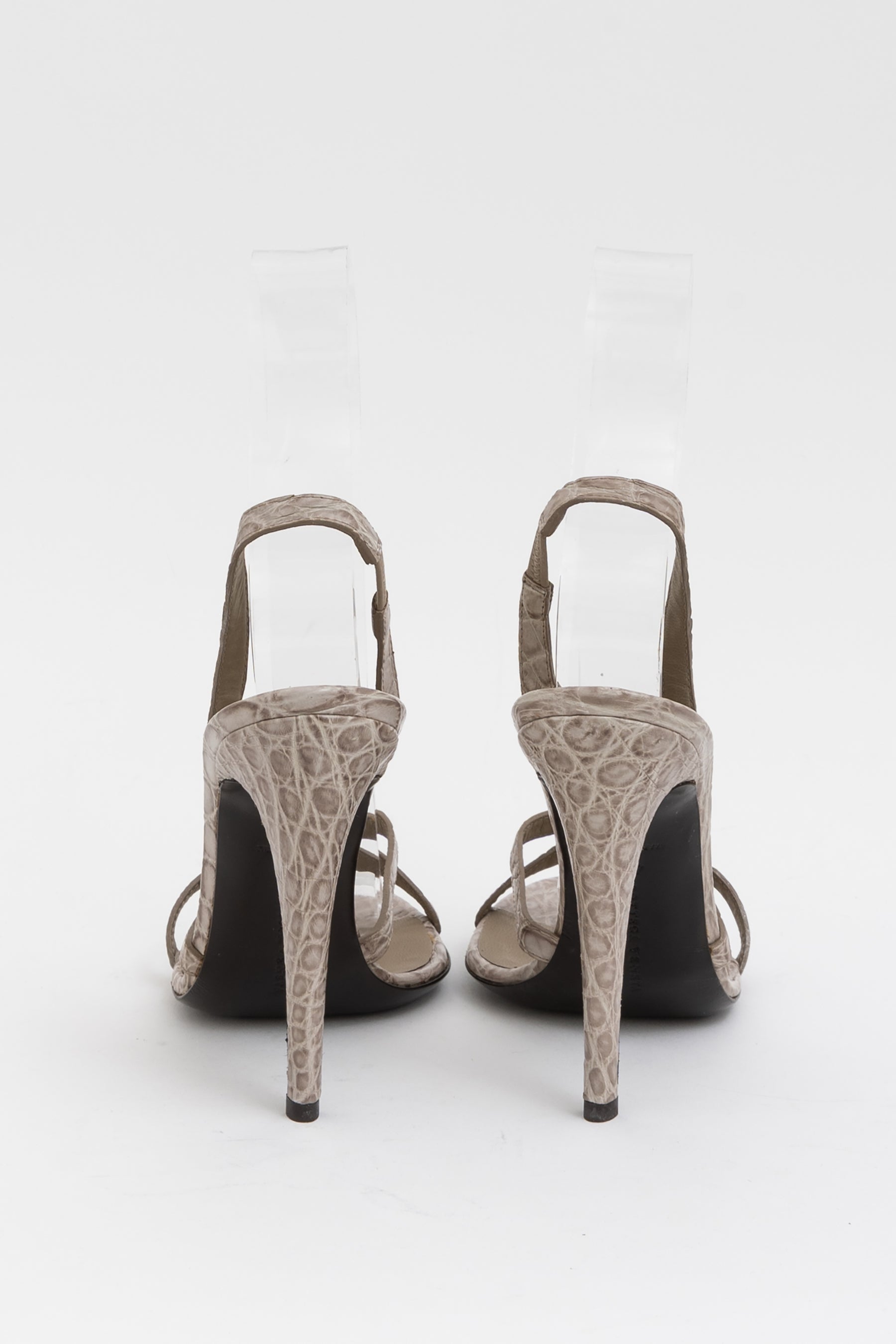 Croc-Embossed Sandals