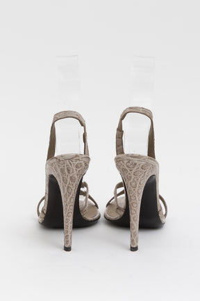 Croc-Embossed Sandals