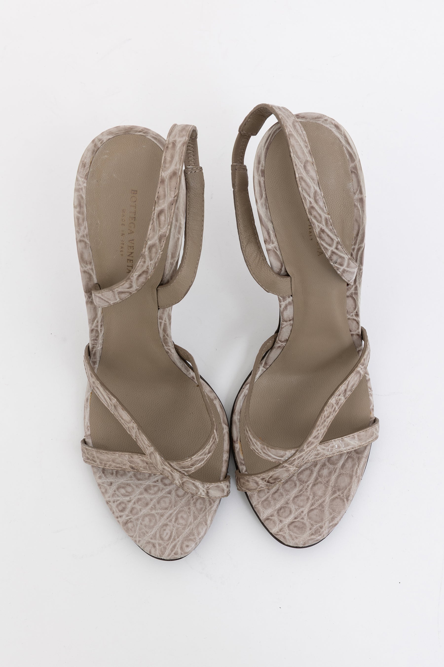 Croc-Embossed Sandals