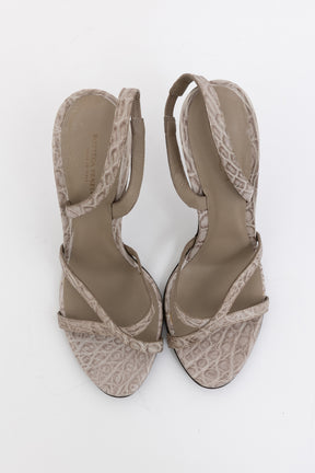 Croc-Embossed Sandals