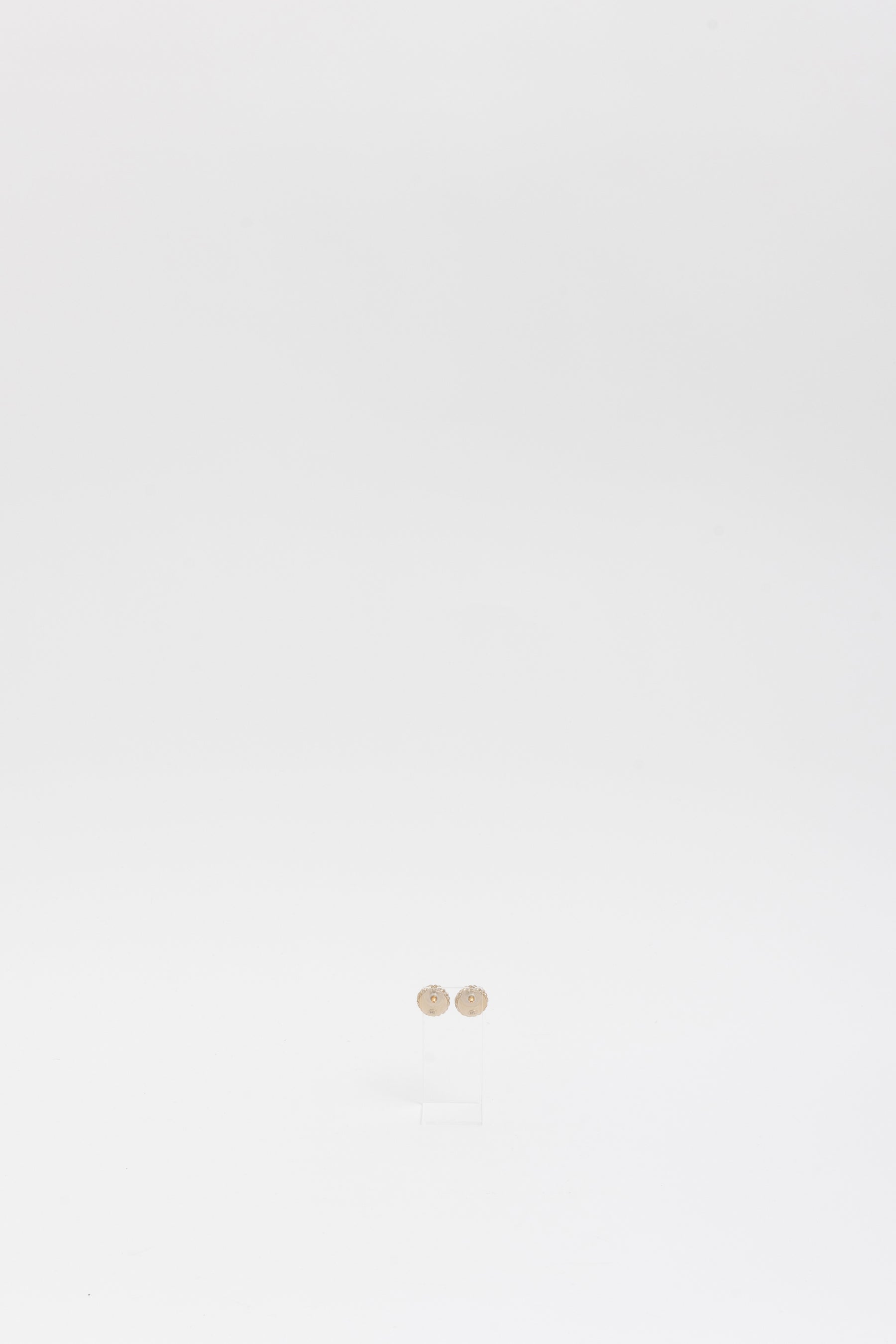 Crystal CC Pearl Button Earrings