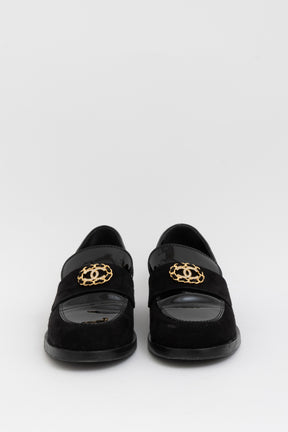 Crystal CC Chain Mocassin Loafers