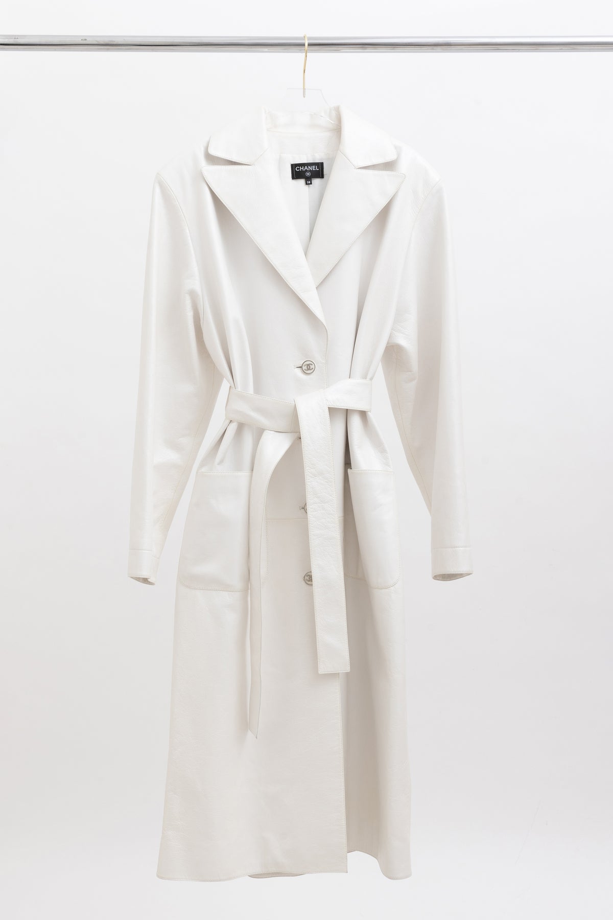 Pearly Trench Coat with Tie