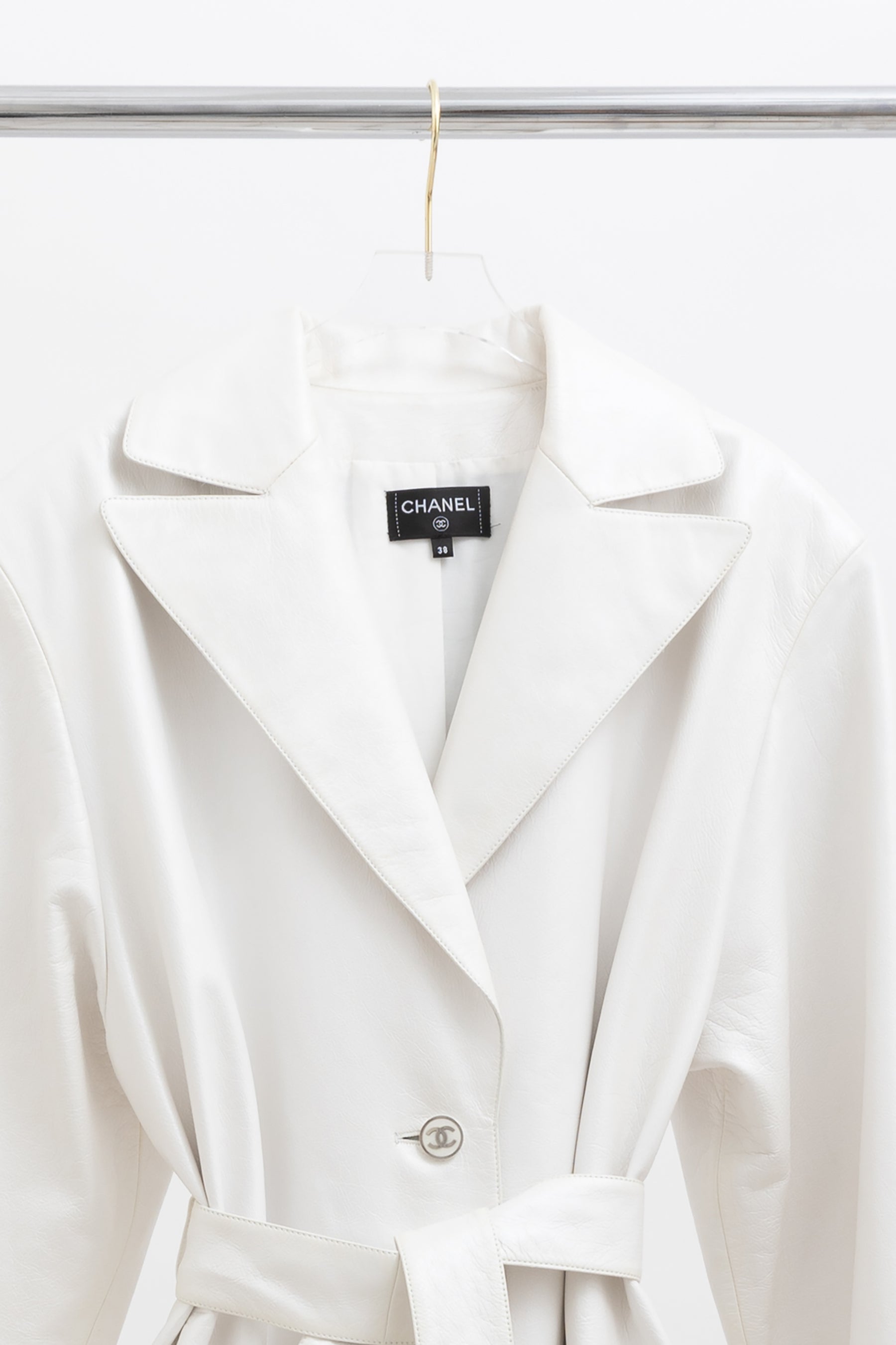 Pearly Trench Coat with Tie