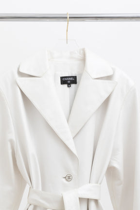 Pearly Trench Coat with Tie