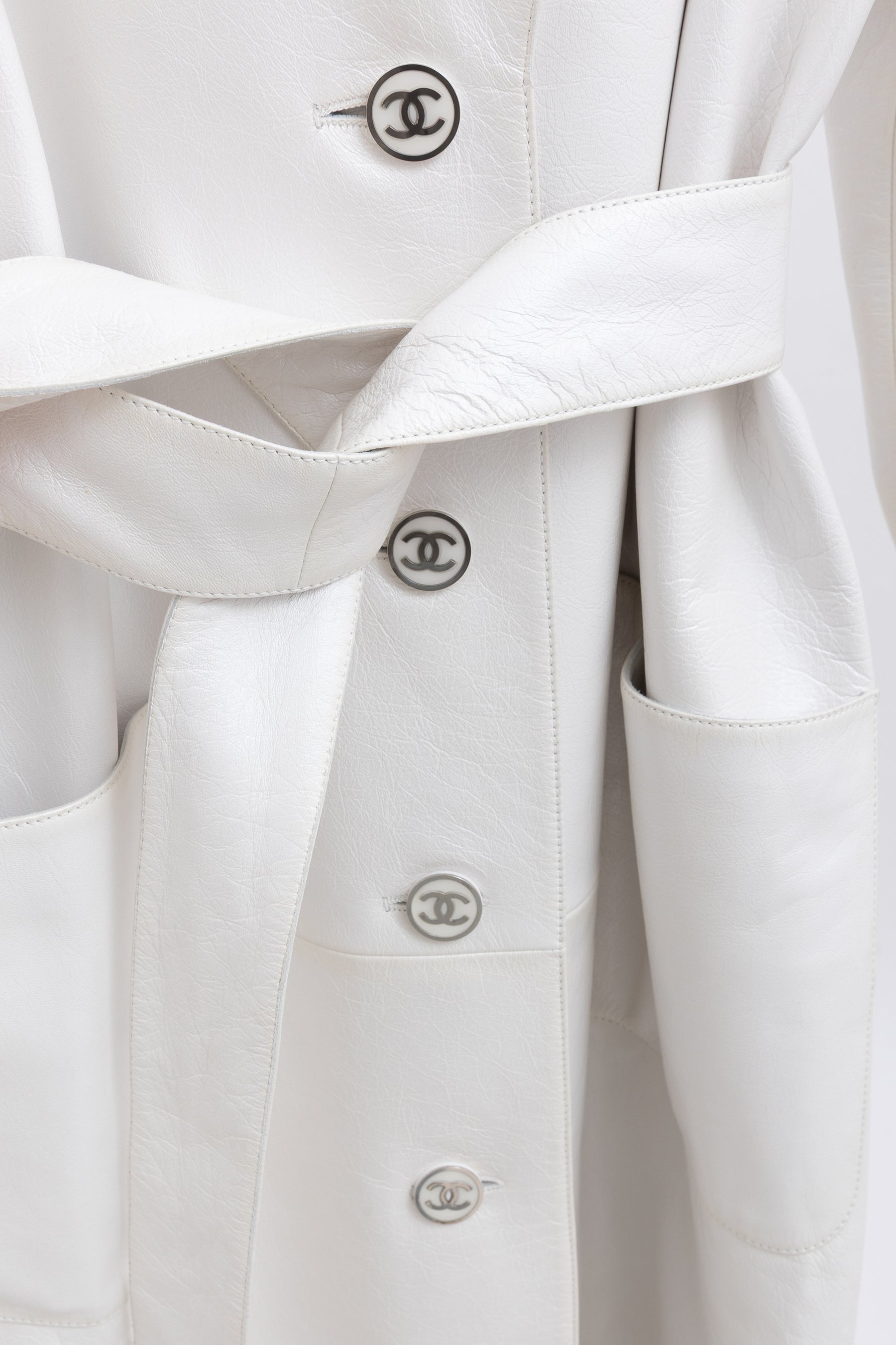 Pearly Trench Coat with Tie