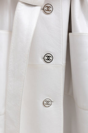 Pearly Trench Coat with Tie