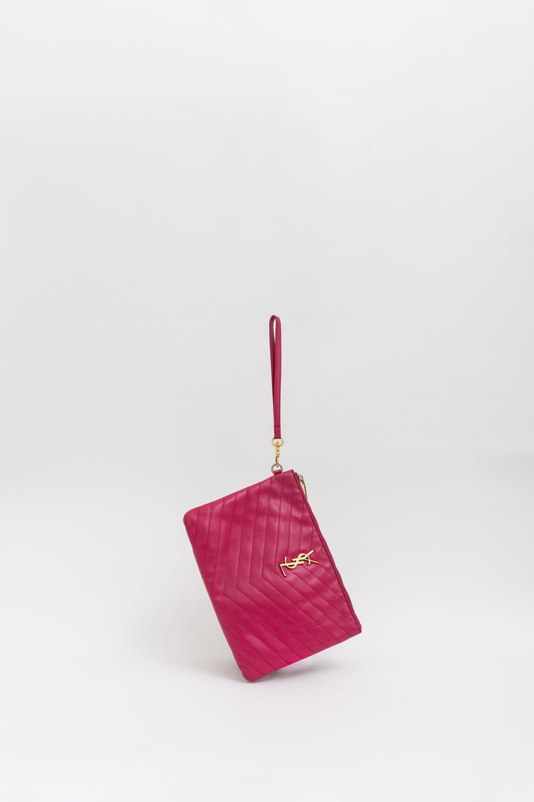 Chevron Monogram Wristlet