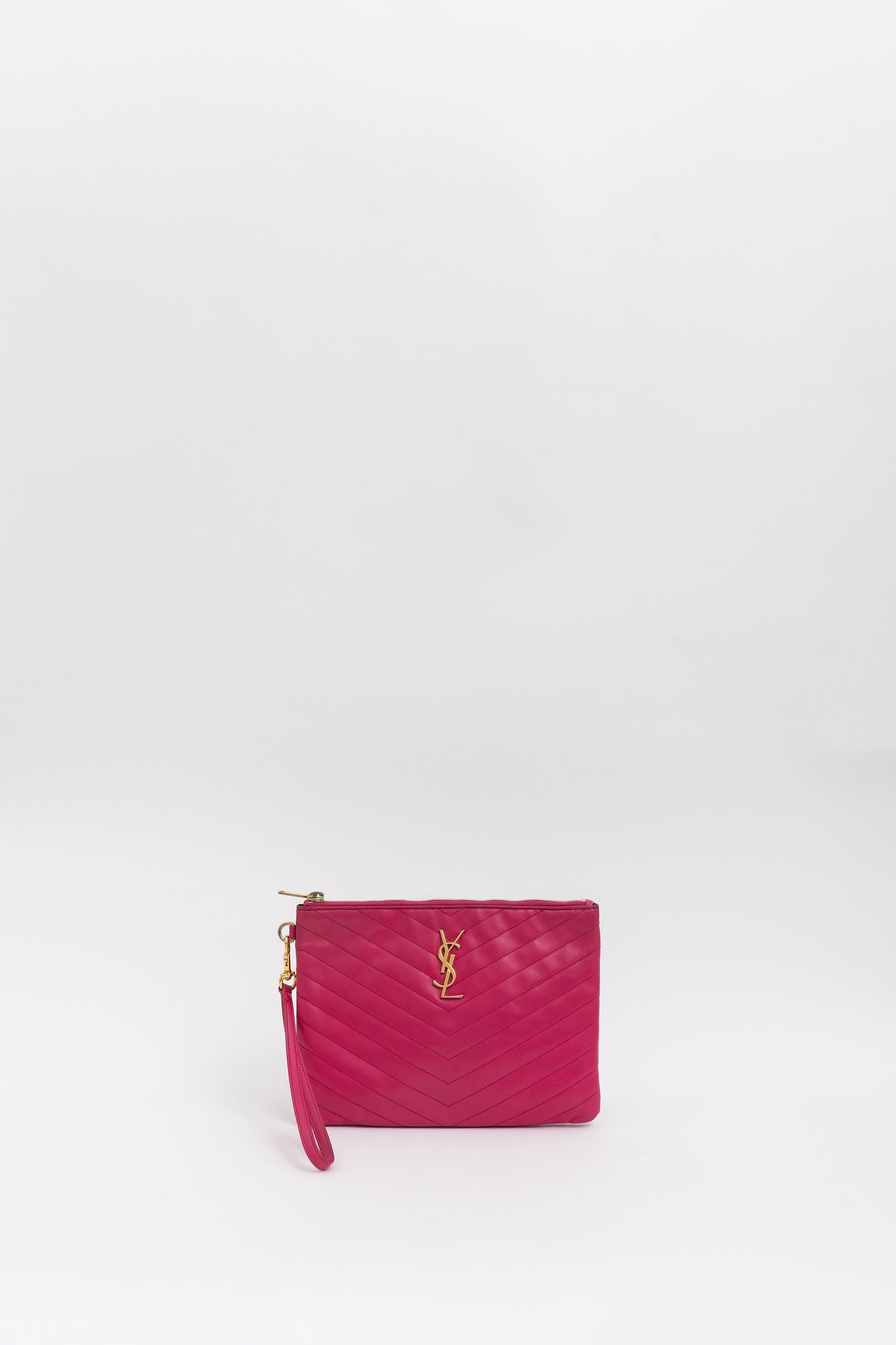 Chevron Monogram Wristlet