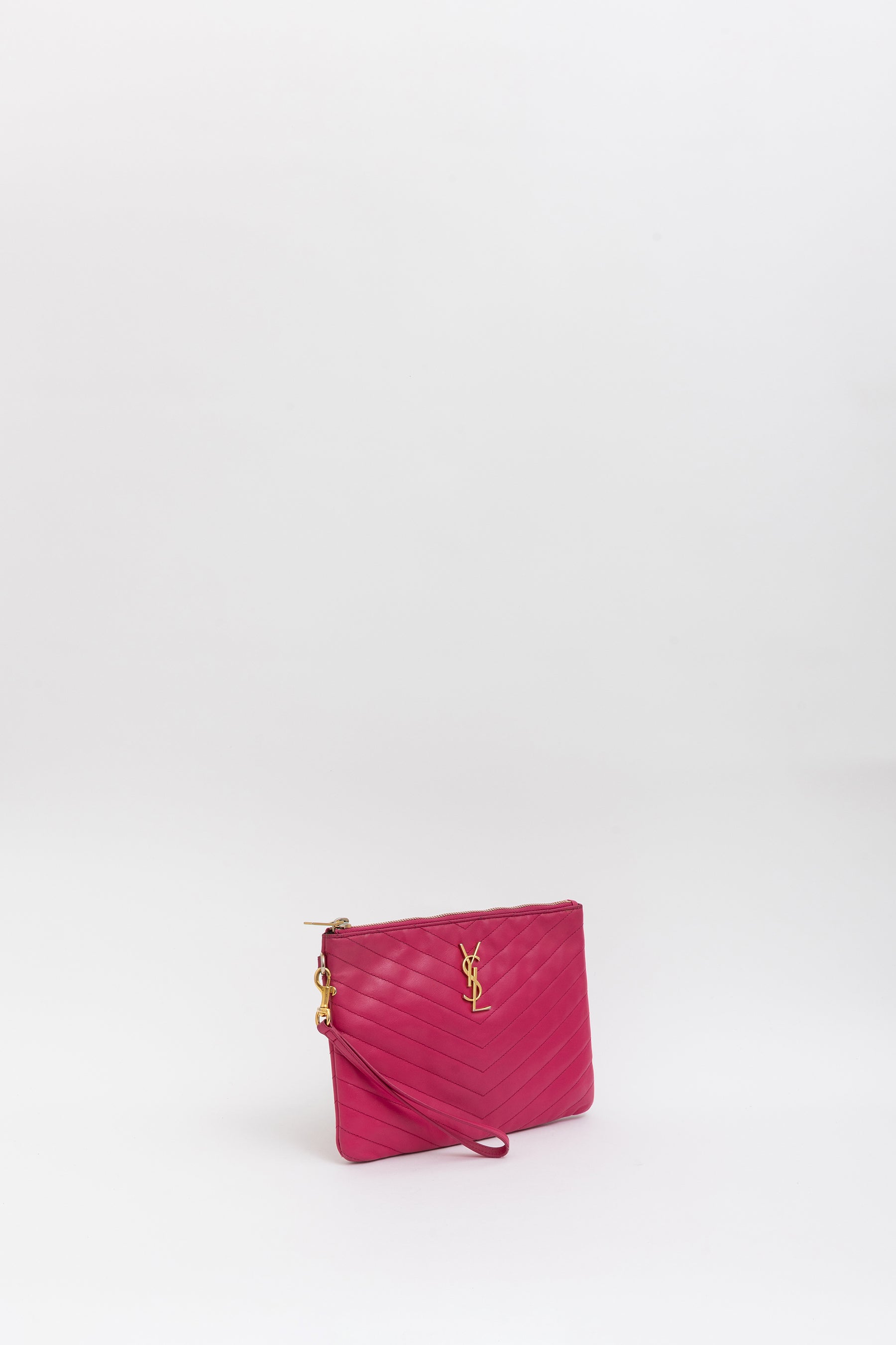 Chevron Monogram Wristlet