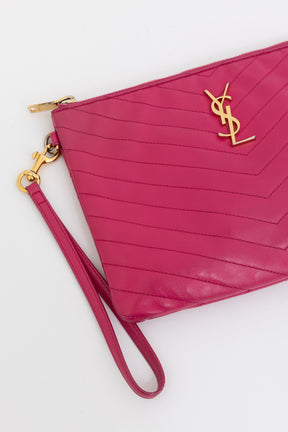 Chevron Monogram Wristlet