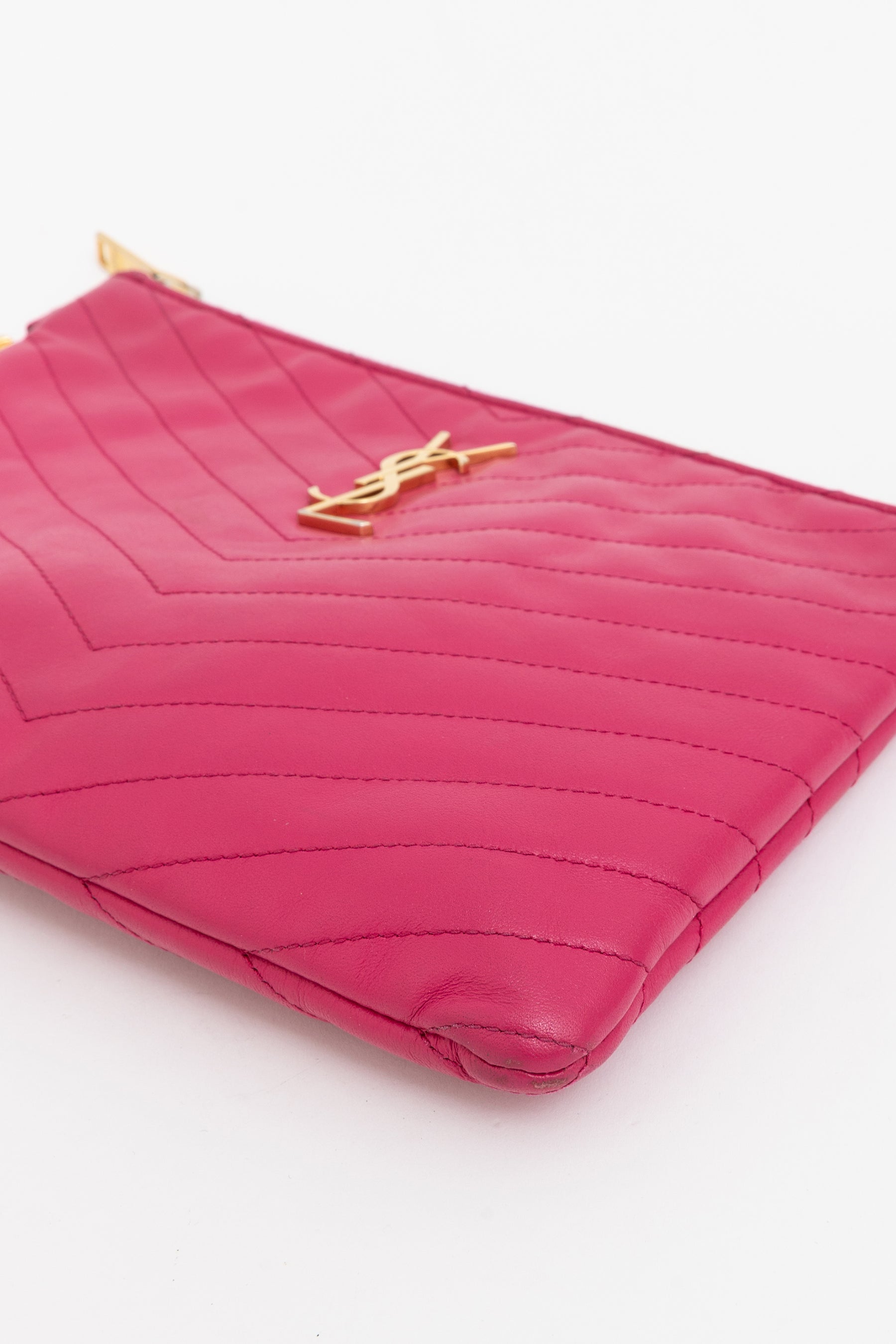 Chevron Monogram Wristlet