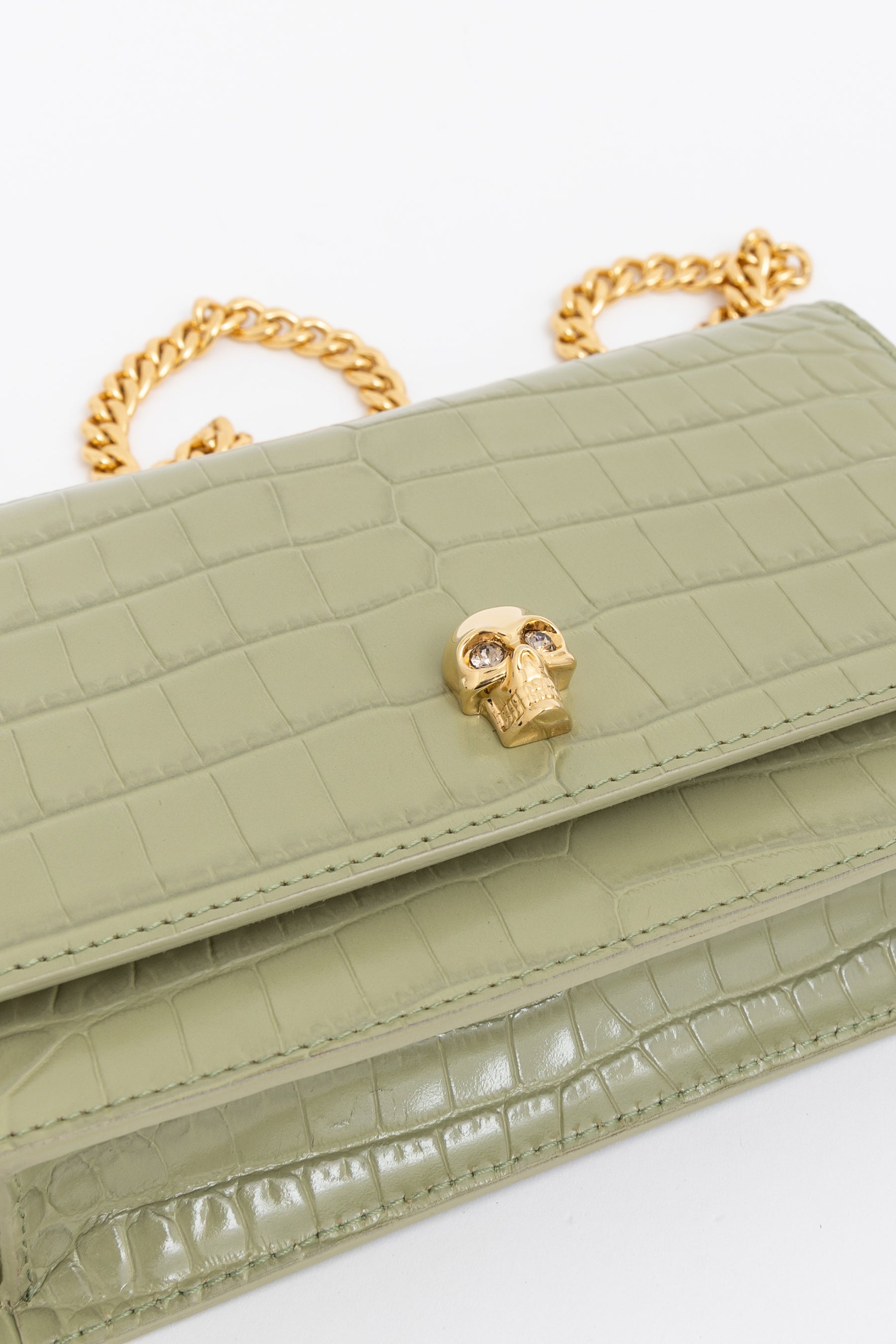Mock Croc Crossbody Bag