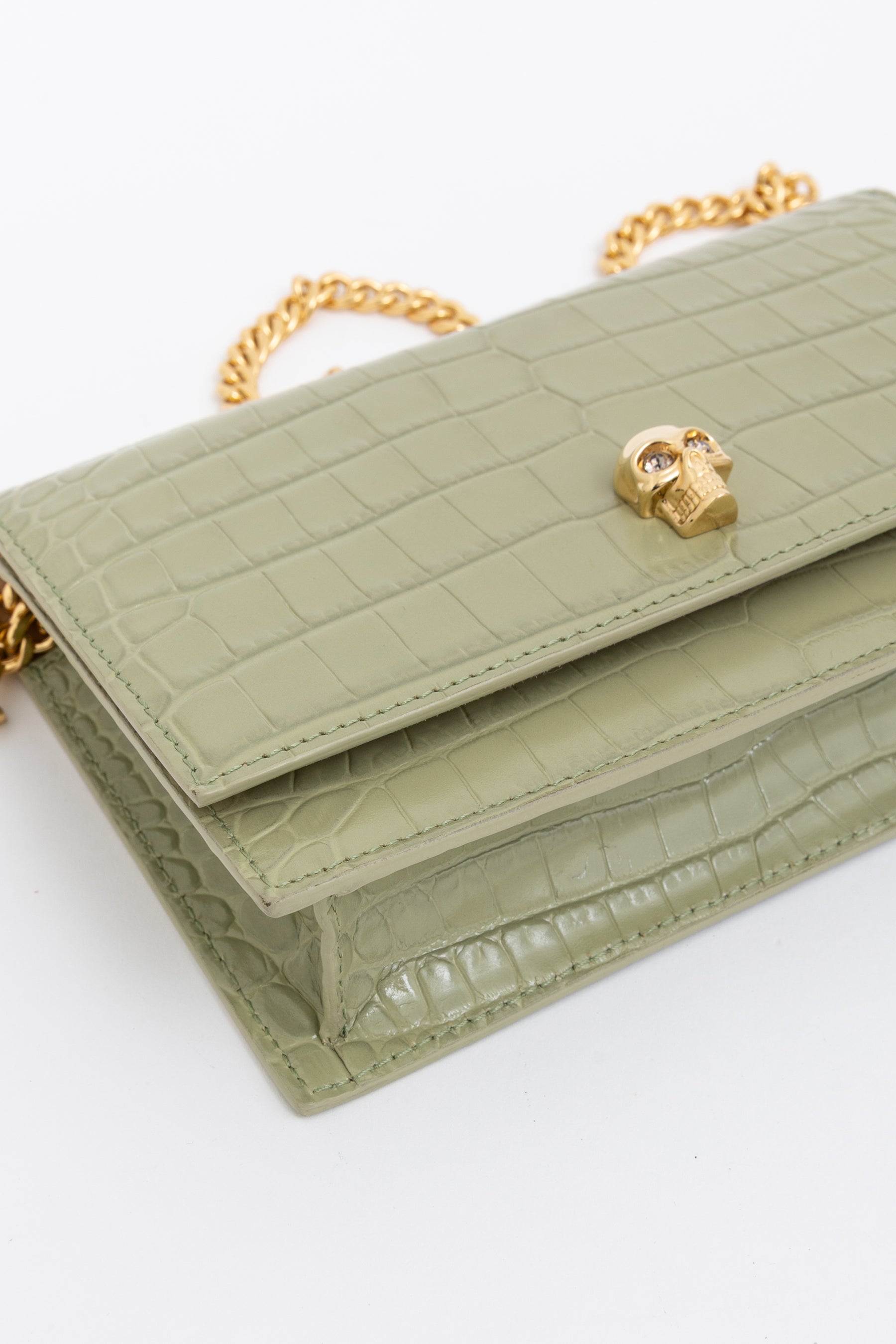 Mock Croc Crossbody Bag