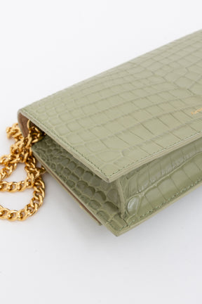 Mock Croc Crossbody Bag