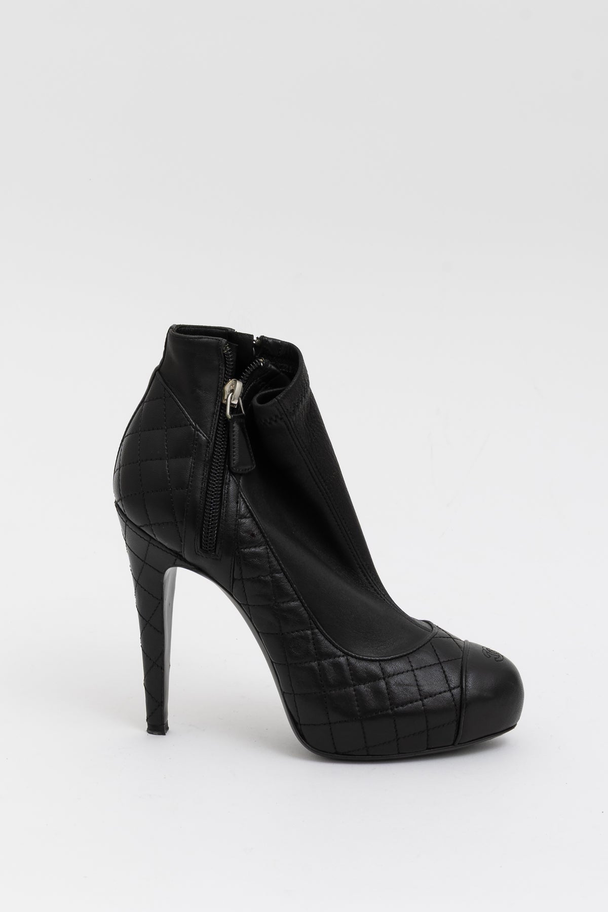 Quilted Platform Ankle Boots