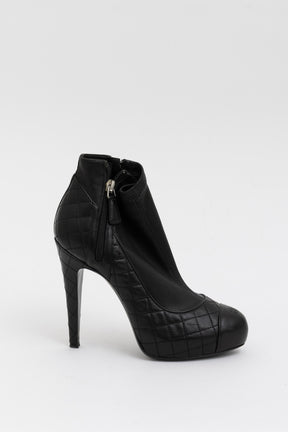 Quilted Platform Ankle Boots