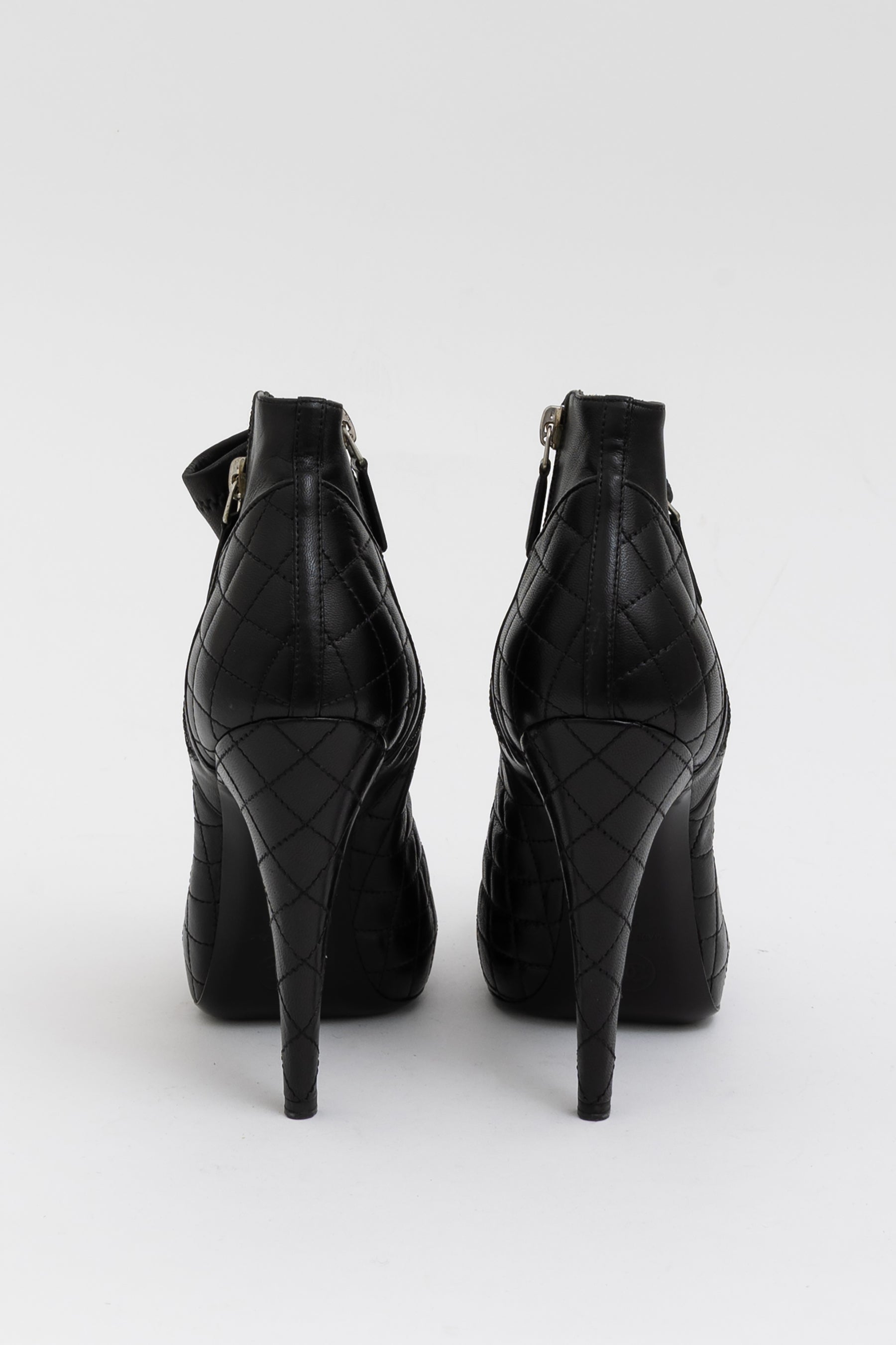 Quilted Platform Ankle Boots