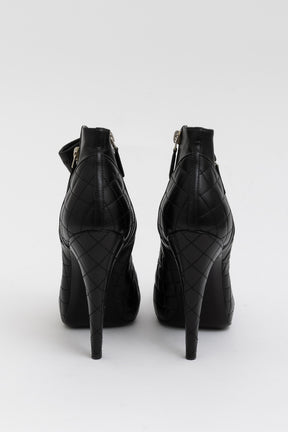 Quilted Platform Ankle Boots