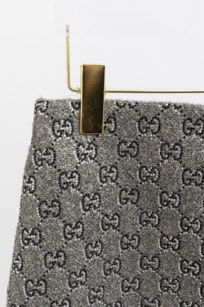 Embroidered GG Wool Tweed Mini Skirt