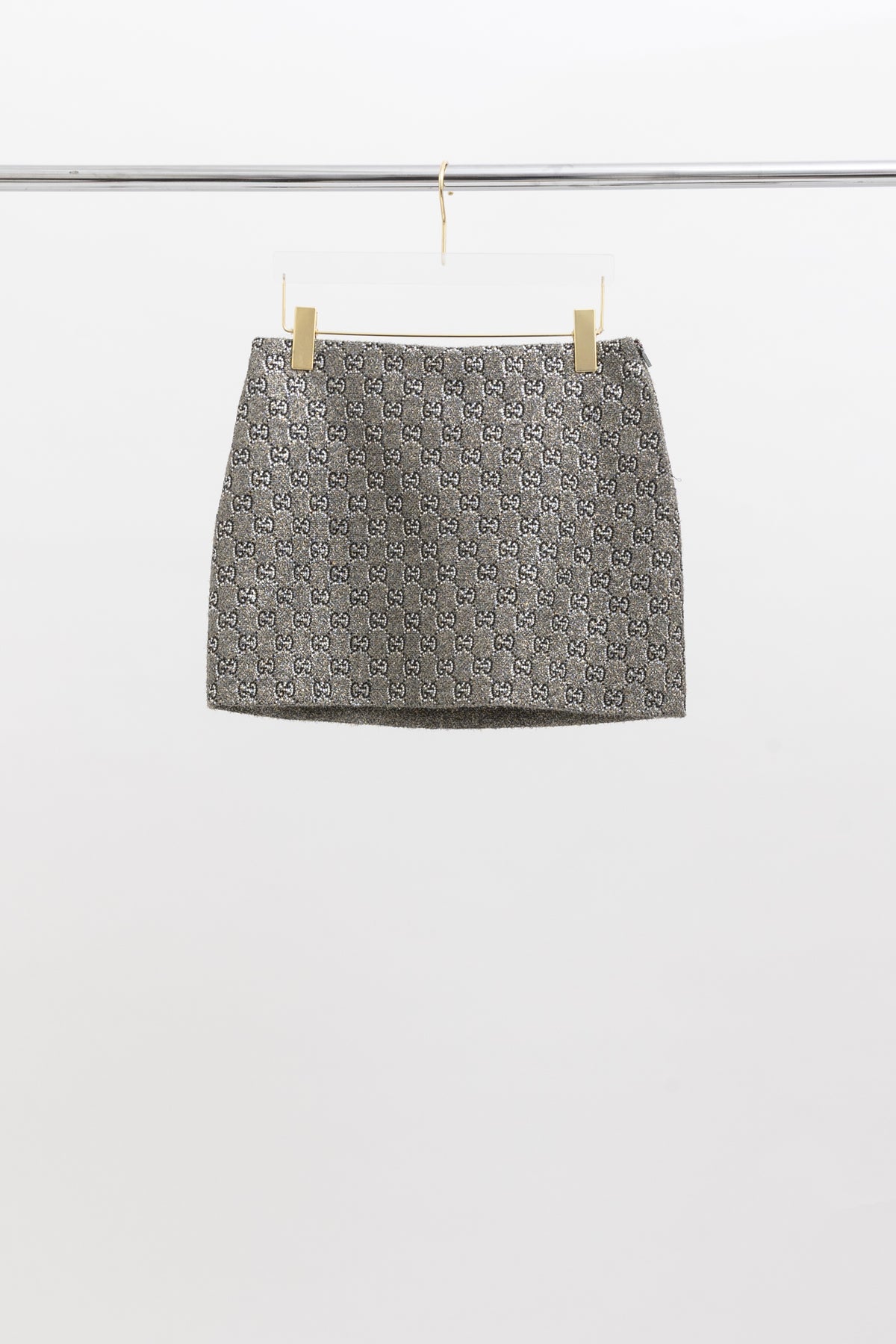 Embroidered GG Wool Tweed Mini Skirt
