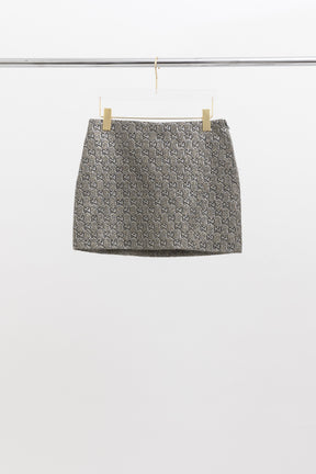 Embroidered GG Wool Tweed Mini Skirt