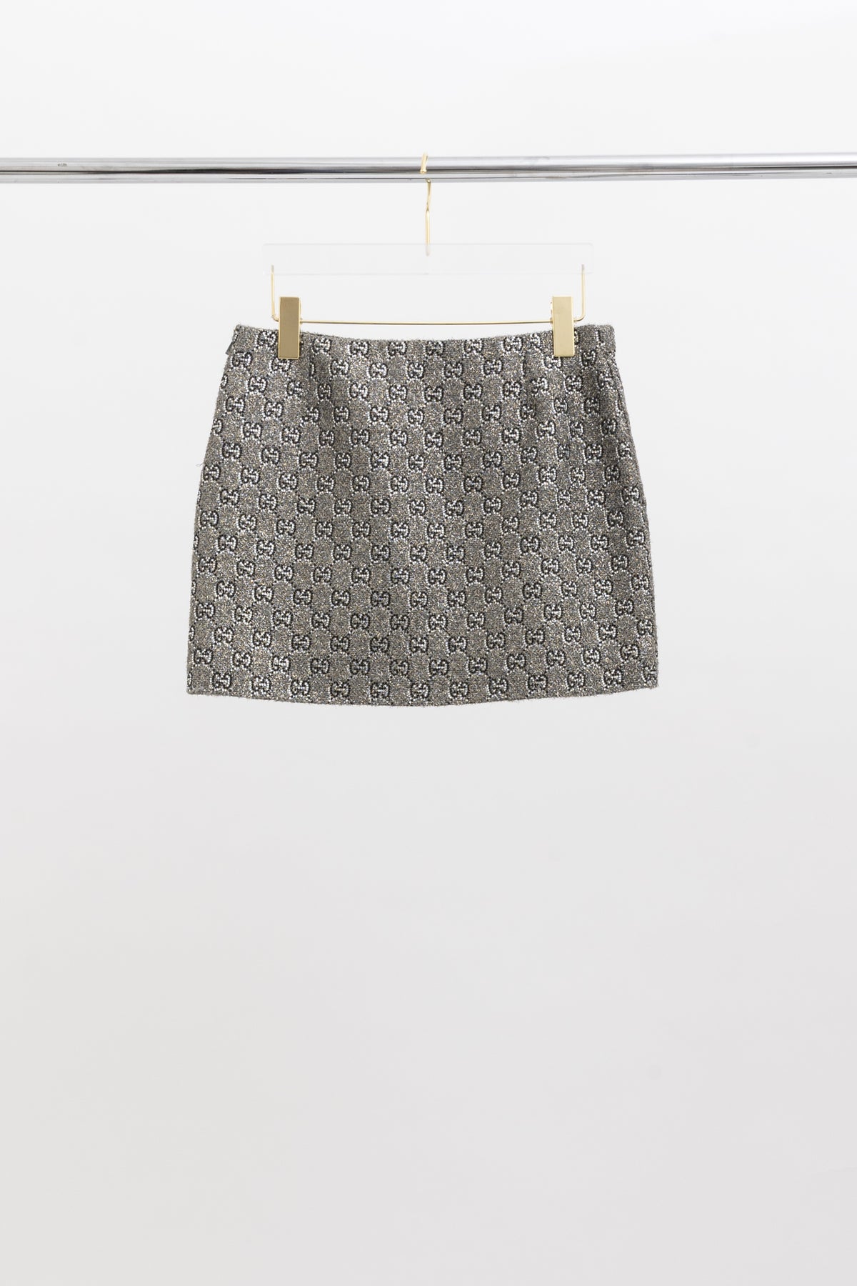 Embroidered GG Wool Tweed Mini Skirt