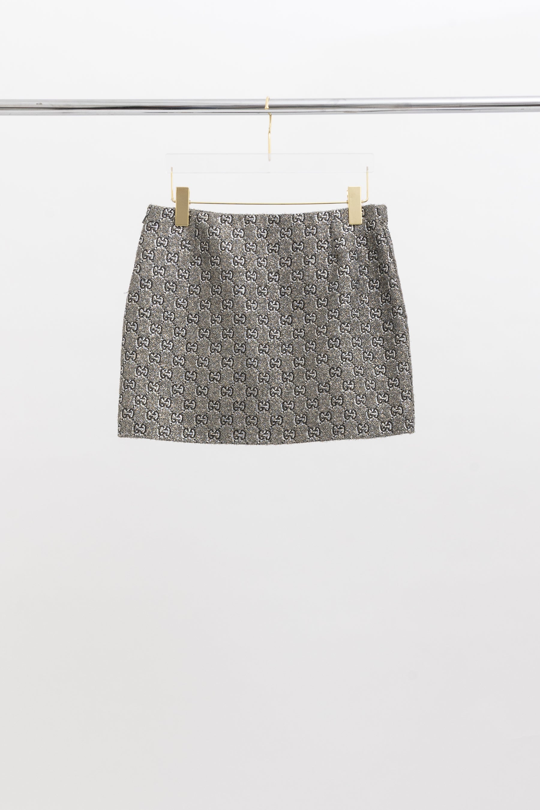 Embroidered GG Wool Tweed Mini Skirt