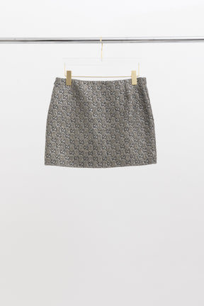 Embroidered GG Wool Tweed Mini Skirt