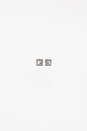 Crystal Square Clip On Earrings