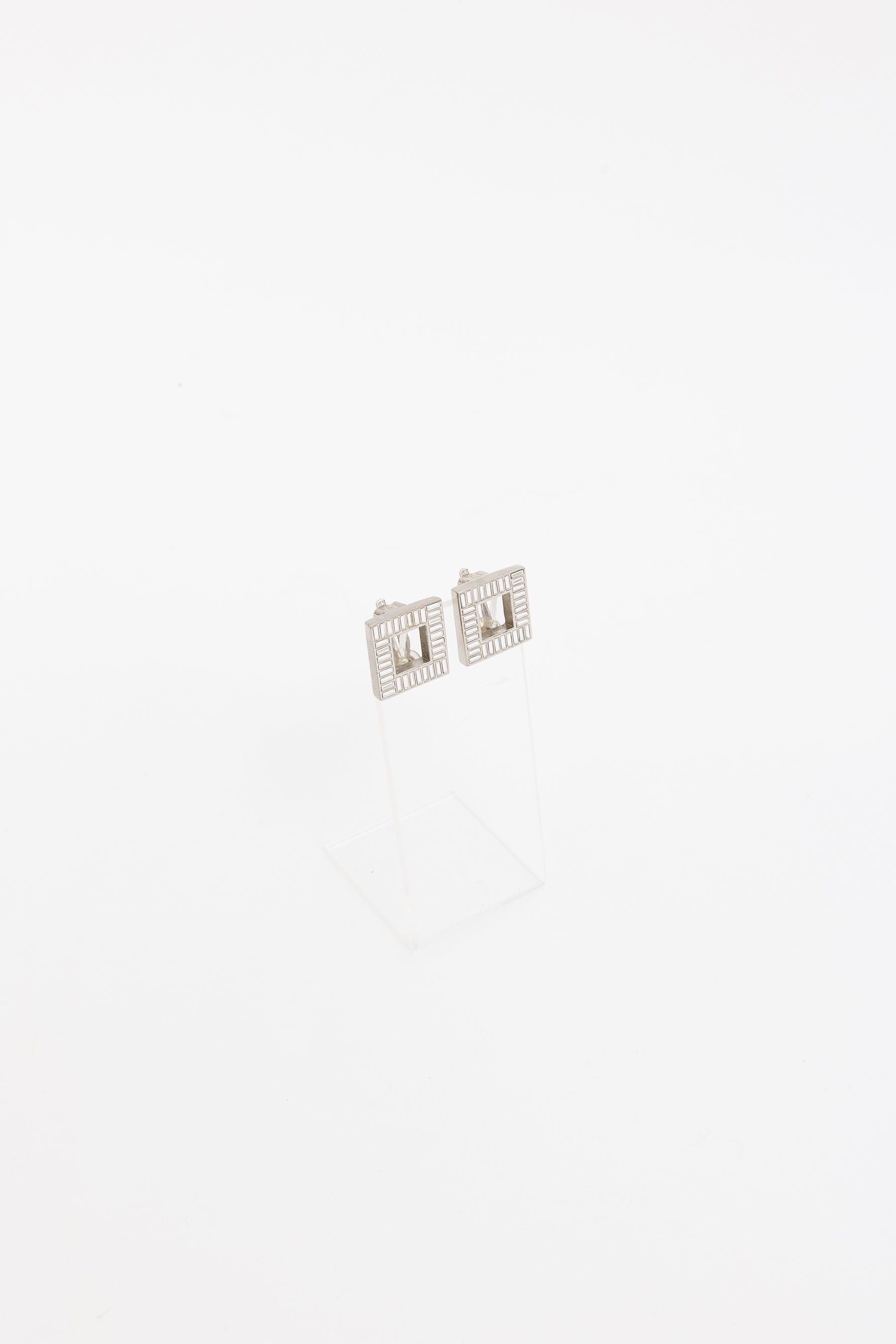 Crystal Square Clip On Earrings