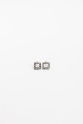 Crystal Square Clip On Earrings
