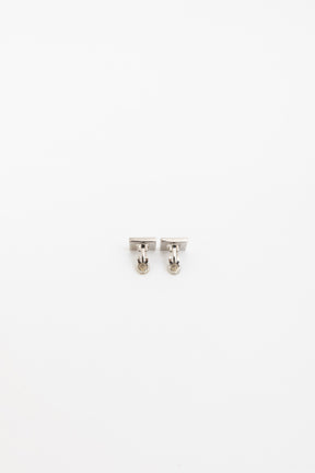 Crystal Square Clip On Earrings