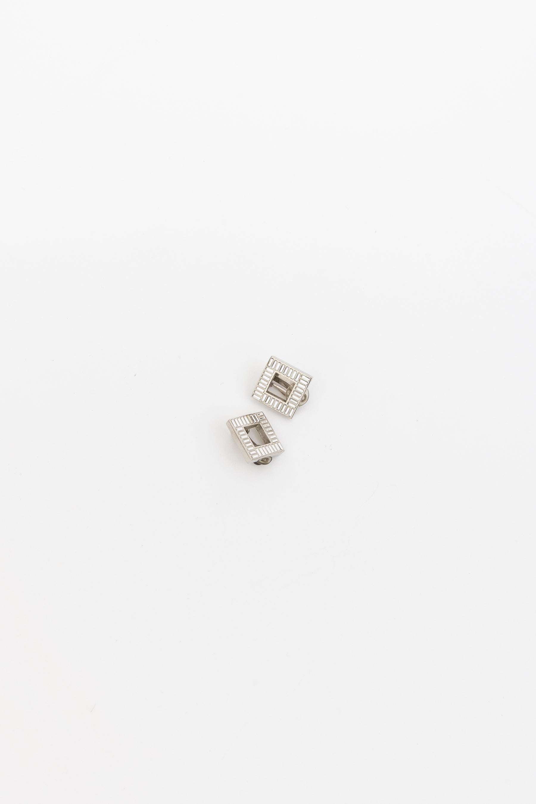 Crystal Square Clip On Earrings
