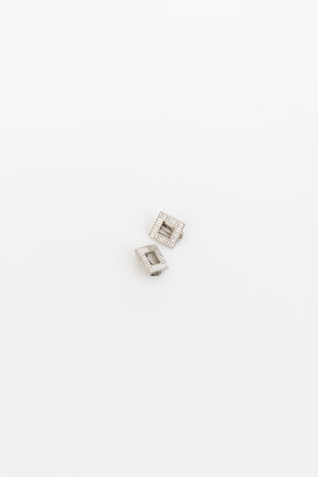 Crystal Square Clip On Earrings