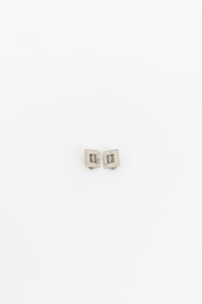 Crystal Square Clip On Earrings