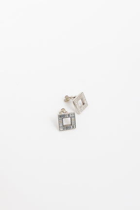 Crystal Square Clip On Earrings