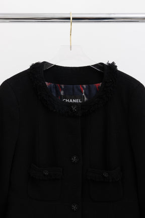 08A A-Line Fringed Collarless Jacket