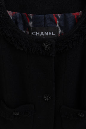 08A A-Line Fringed Collarless Jacket