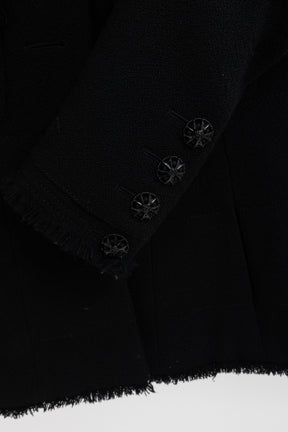 08A A-Line Fringed Collarless Jacket