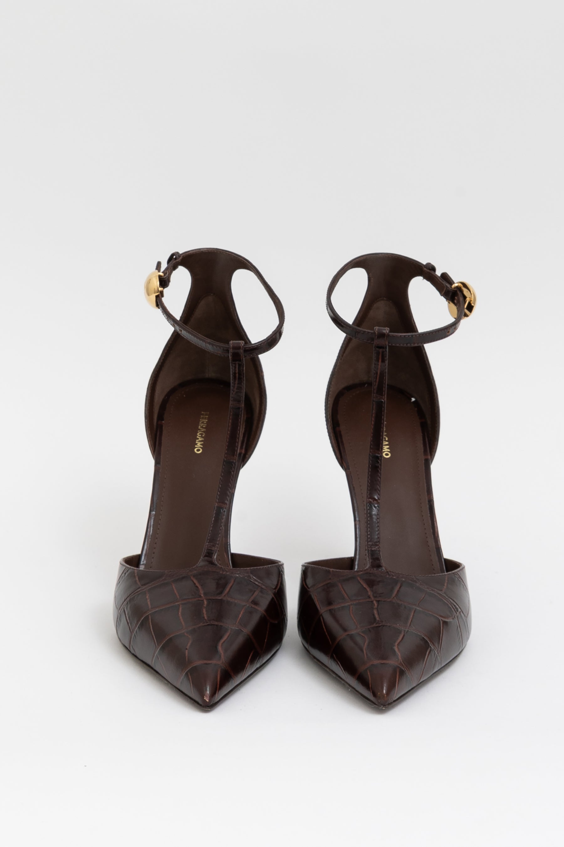 Odette Croc-Embossed Pumps