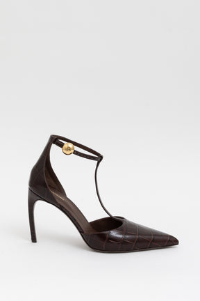 Odette Croc-Embossed Pumps