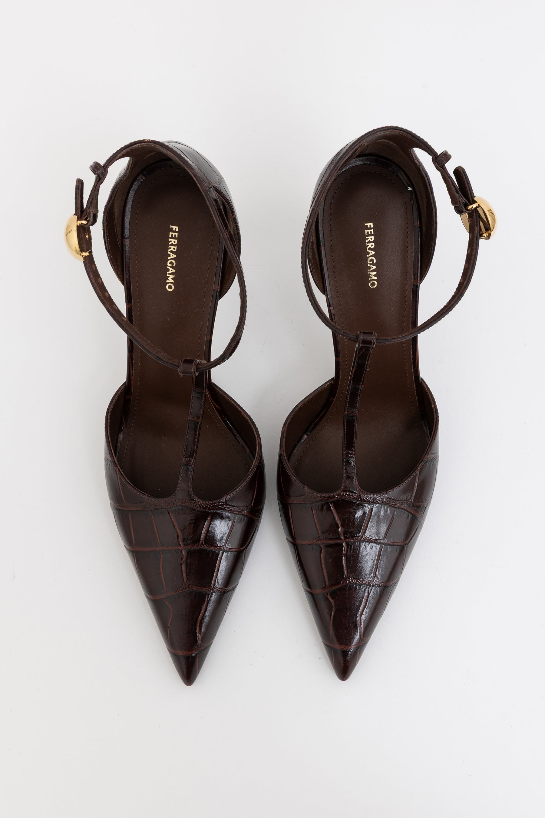 Odette Croc-Embossed Pumps