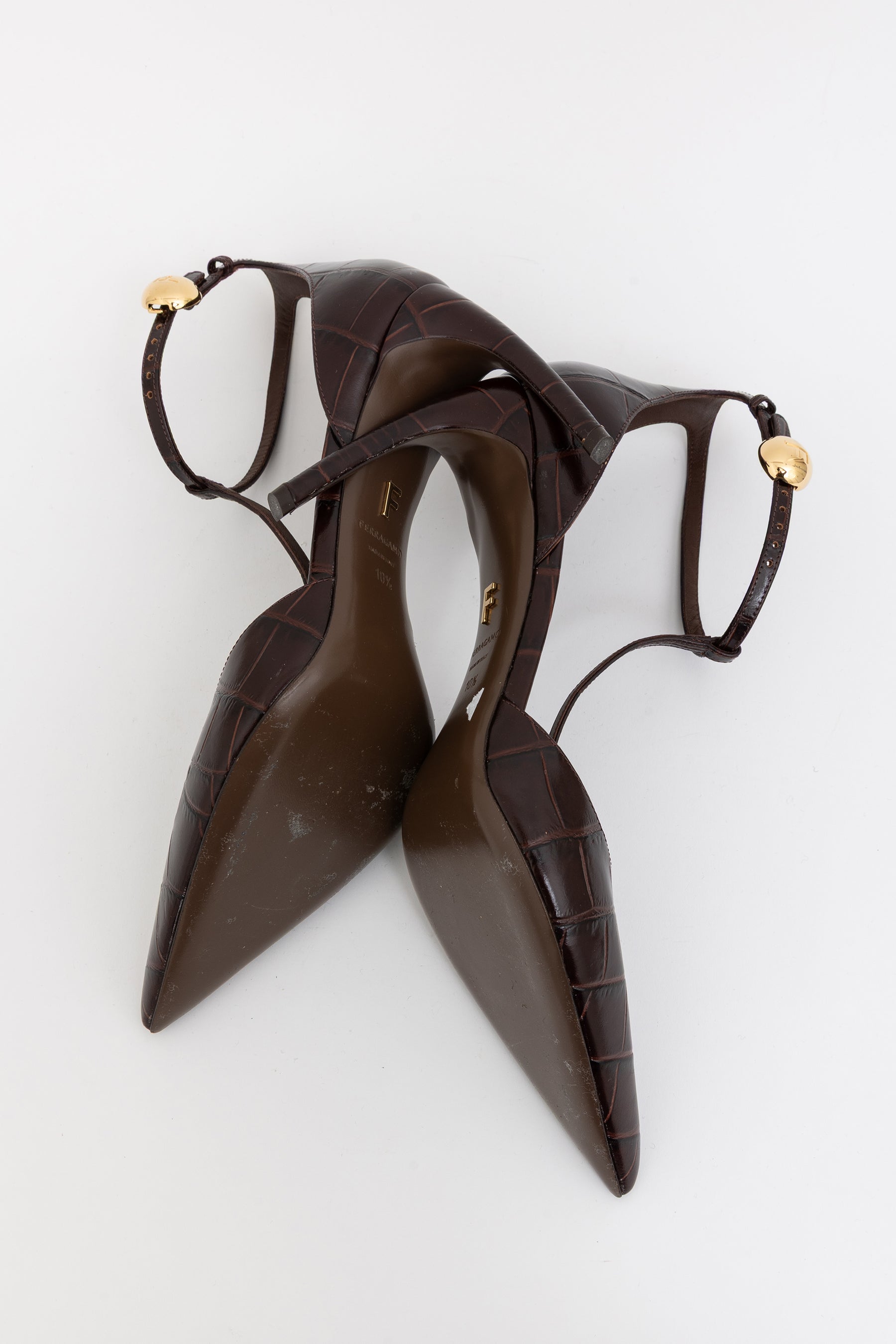 Odette Croc-Embossed Pumps