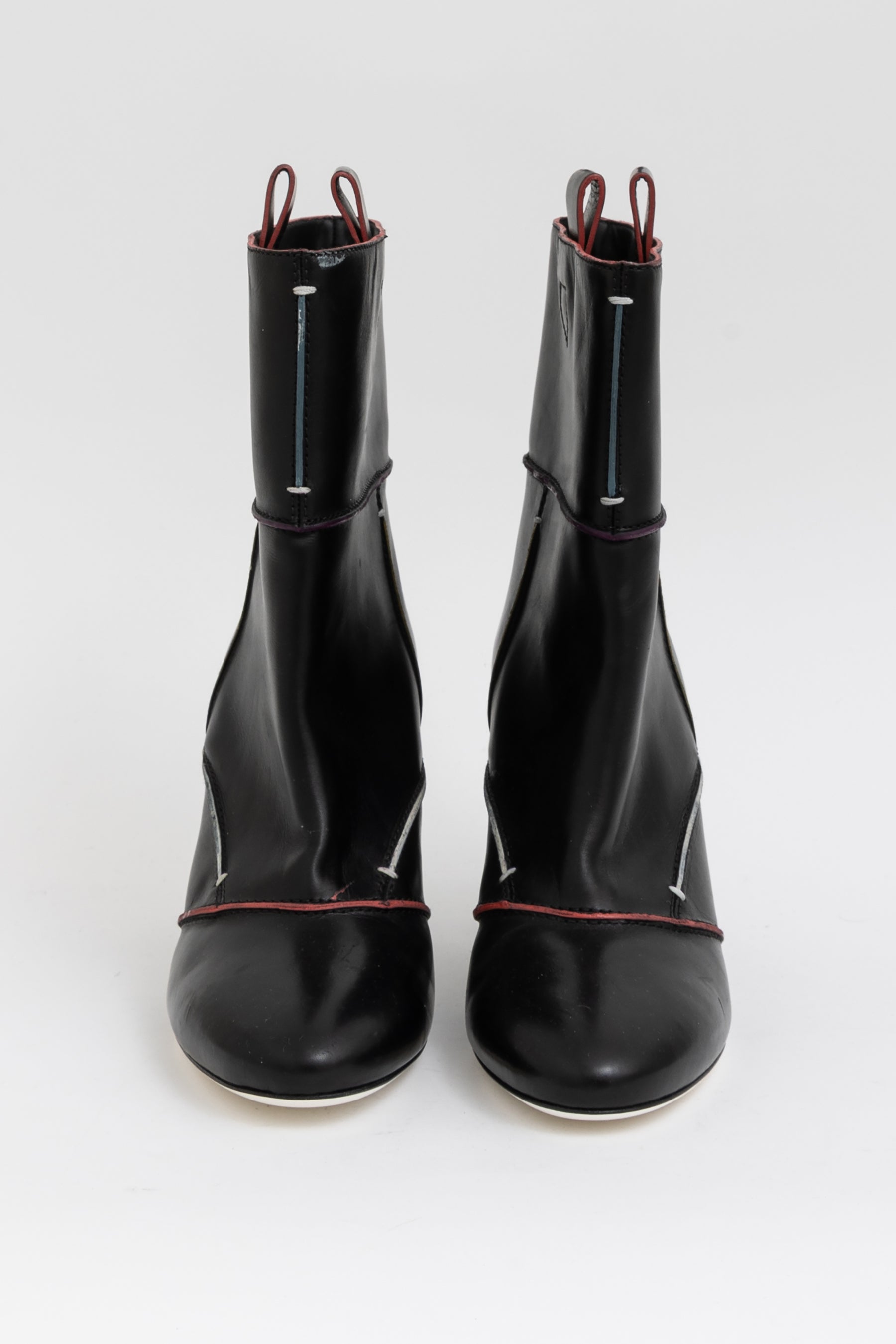 Multi-Colour Trim Heeled Boots