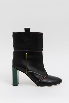 Multi-Colour Trim Heeled Boots